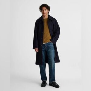 Madewell NWT Officer Coat Jacket Navy Italian Melton Wool Blend Size XL Classic